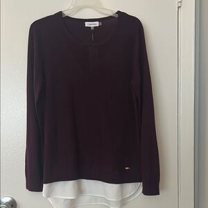 Calvin Klein Women's Deep Purple Layered Blouse